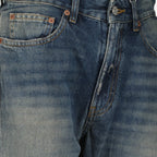Imagen de pantalón vaquero de pierna ancha de Mm6 para mujeres - Temporada primavera-verano 2026 - Vista de detalle del producto 2