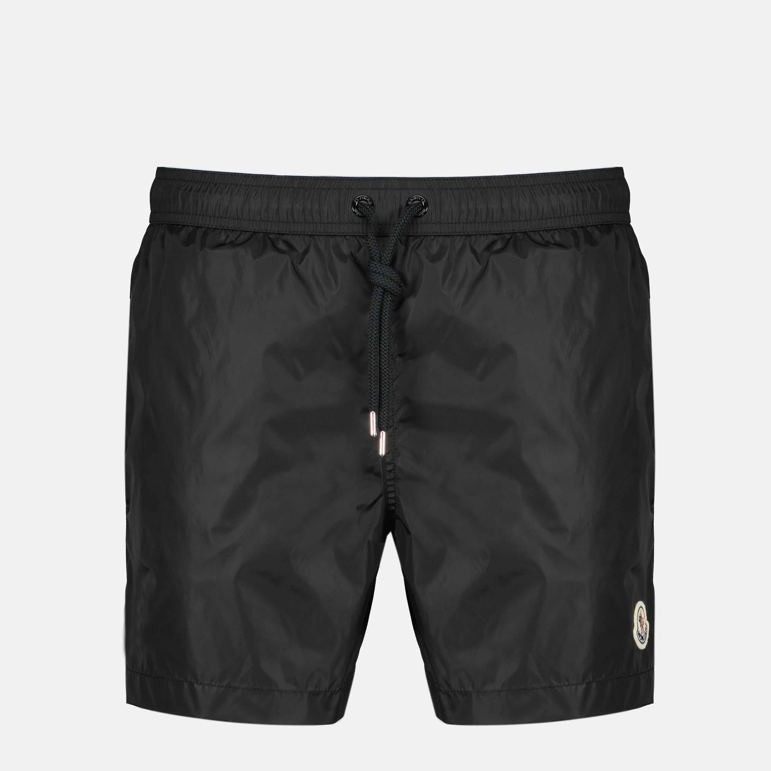 Image of Black Logo Swim Shorts by Moncler for Men - Season Spring-Summer 2026 - Front View