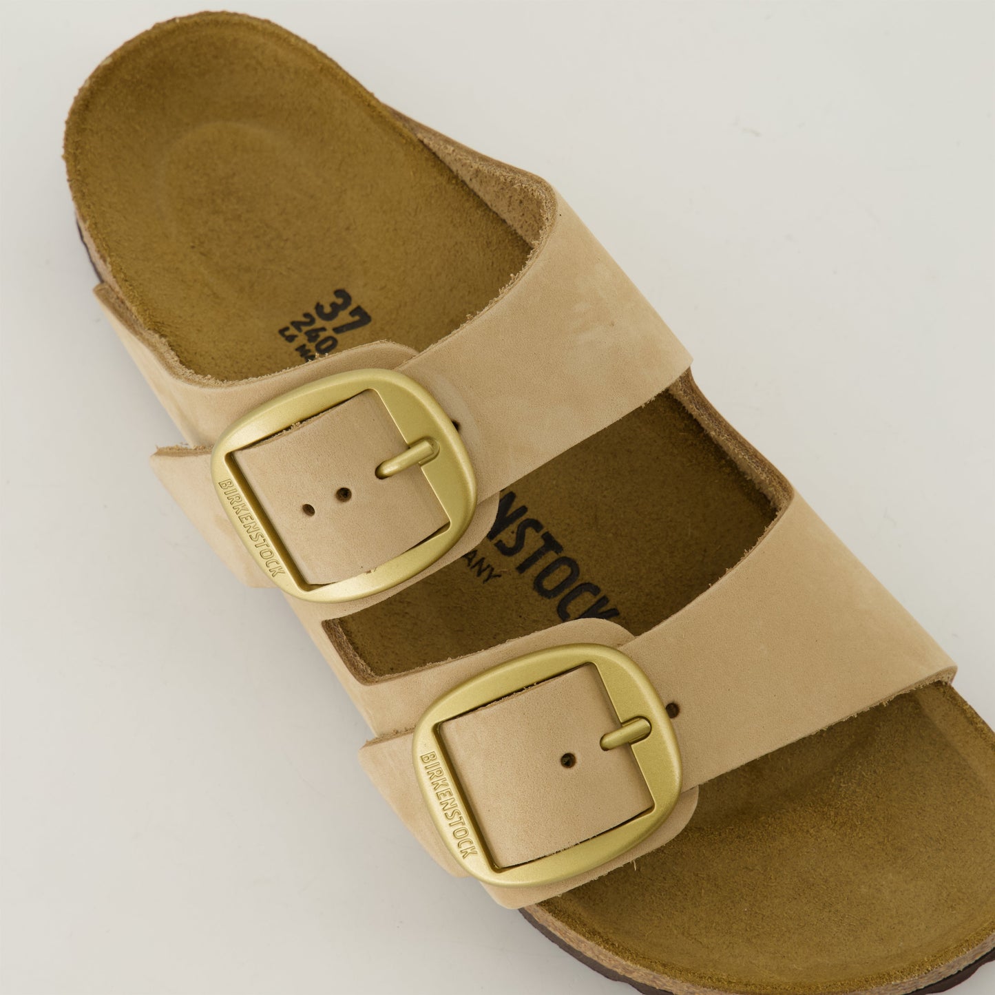 Arizona sandals, big buckle, beige sandals, leather footwear, anatomical footbed