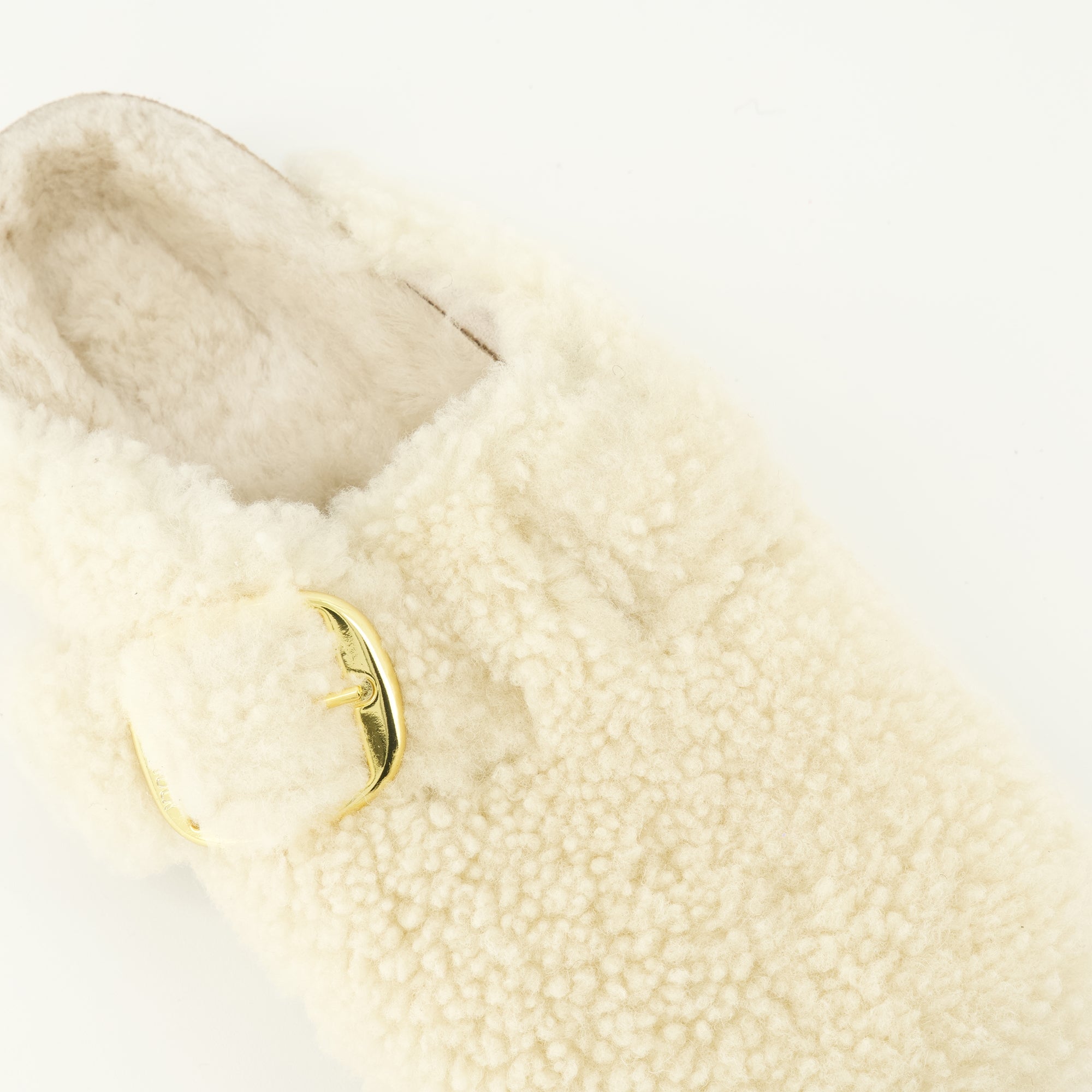 Image of Boston Mules in Teddy White by Birkenstock for Women - Season Spring-Summer 2026 - Top Detail View