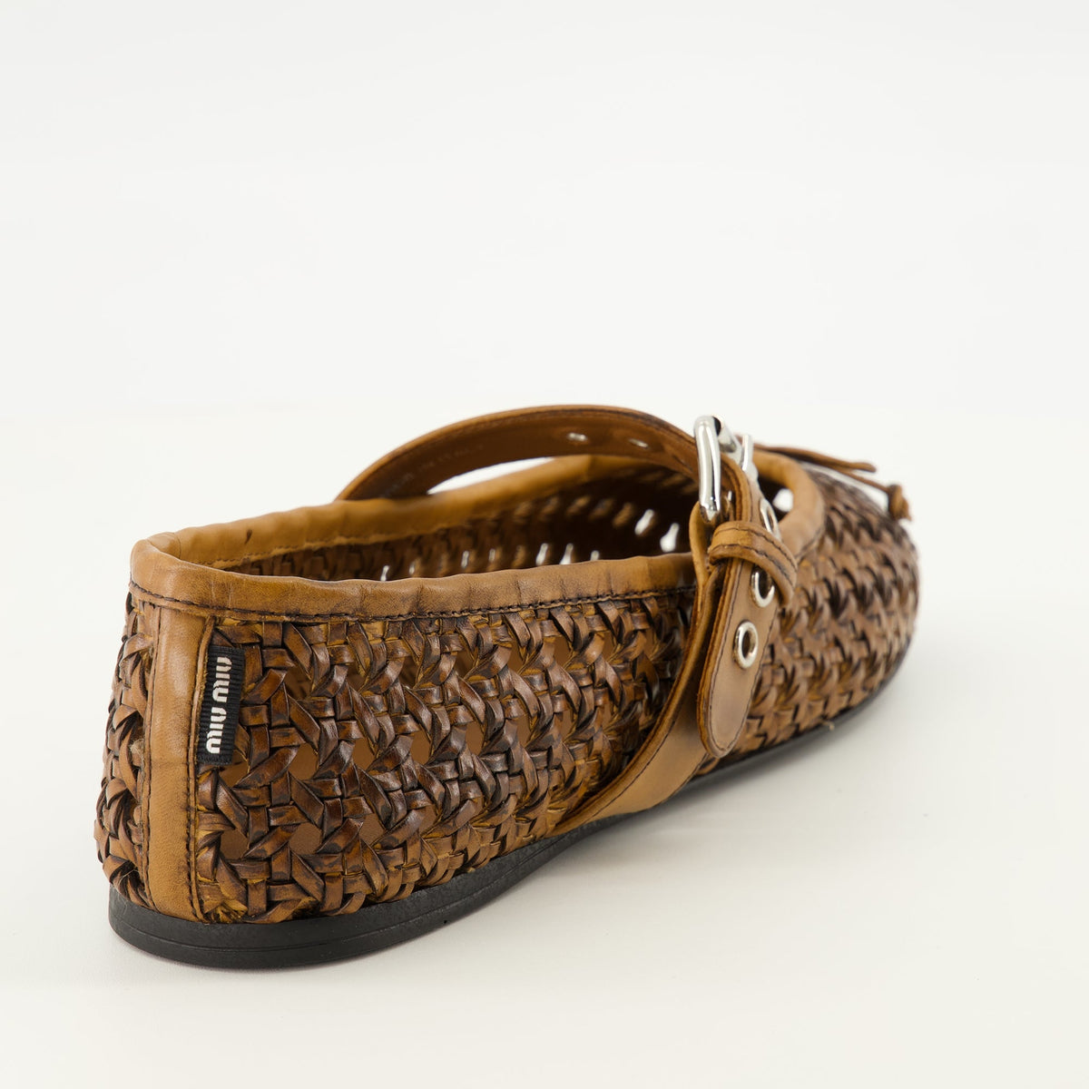 Cannage Leather Ballerinas