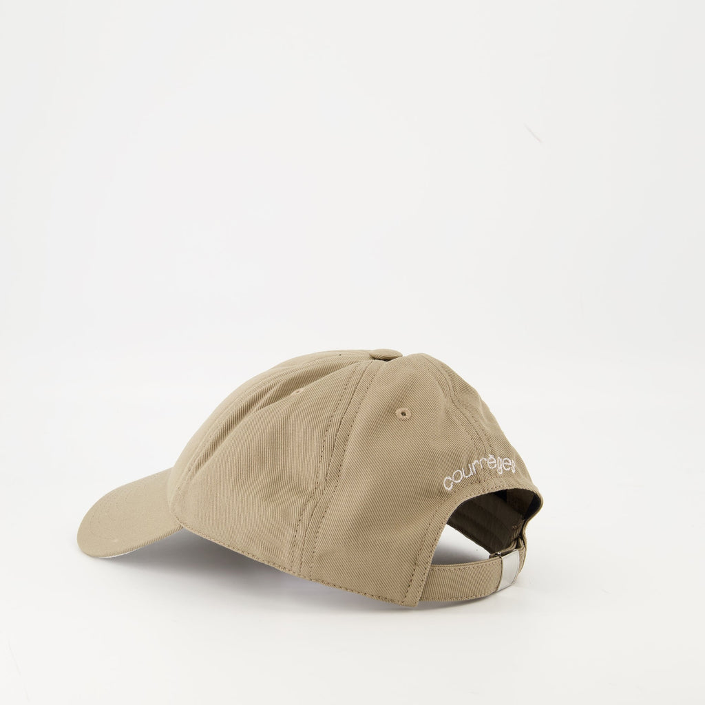 beige embroidered cap courreges women 15431737966972