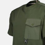 Moncler Grenoble, Kaki Pocket T-Shirt, men's t-shirt, fashion t-shirt, premium cotton t-shirt