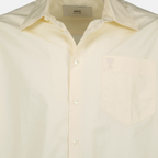 Image d'une chemise en coton beige par Ami PARIS pour hommes - Saison Printemps-Été 2025 - Détail Vue 5