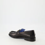 black leather loafers, Versace loafers, slip-on shoes, goat leather footwear, Spring-Summer collection