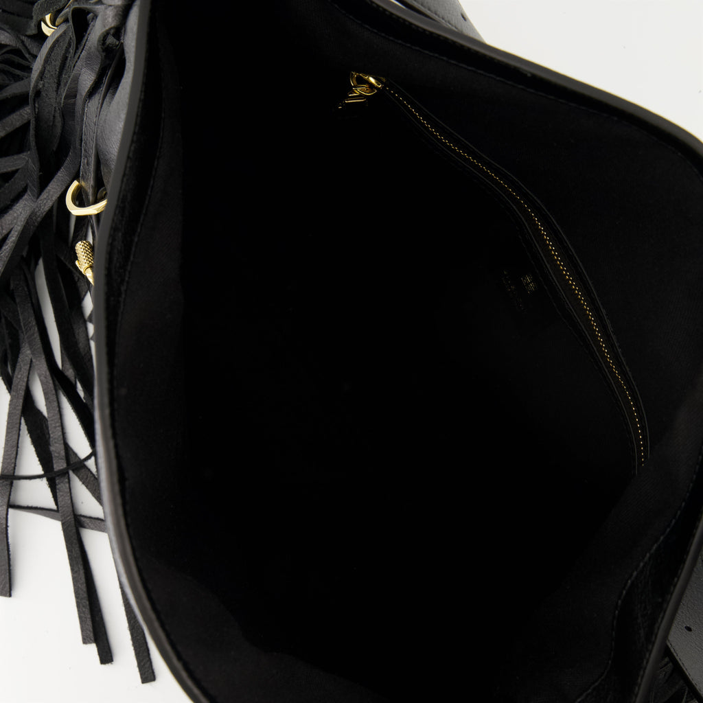 Givenchy, Medium Fringed Bag, Leather Handbag, Adjustable Shoulder Strap, Black Bag