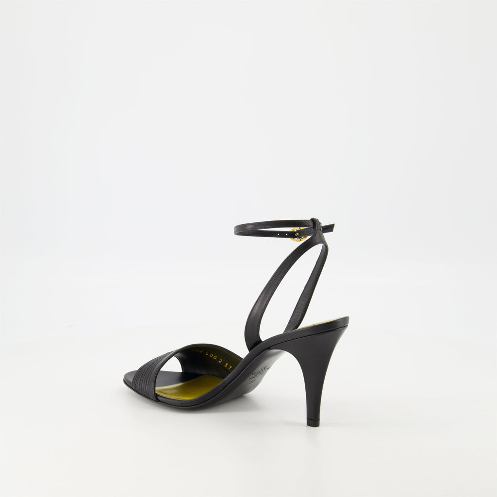 black heeled sandals, Ladycrush, adjustable ankle strap sandals, Valentino Garavani sandals, luxury footwear
