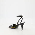 black heeled sandals, Ladycrush, adjustable ankle strap sandals, Valentino Garavani sandals, luxury footwear