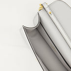 VLogo bag, Valentino Garavani, leather shoulder bag, silver handbag, Swarovski accents