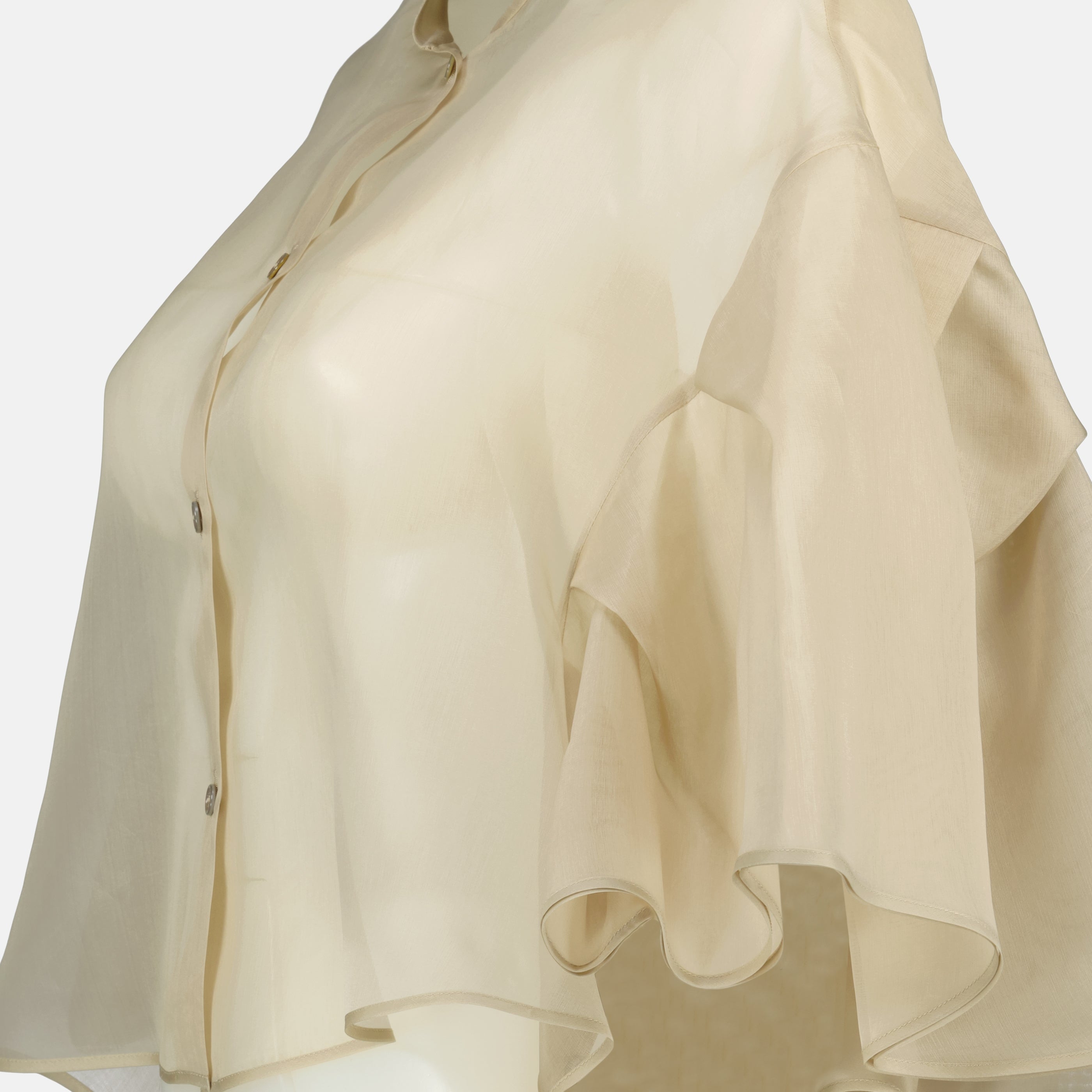 Beige Silk Organza Shirt