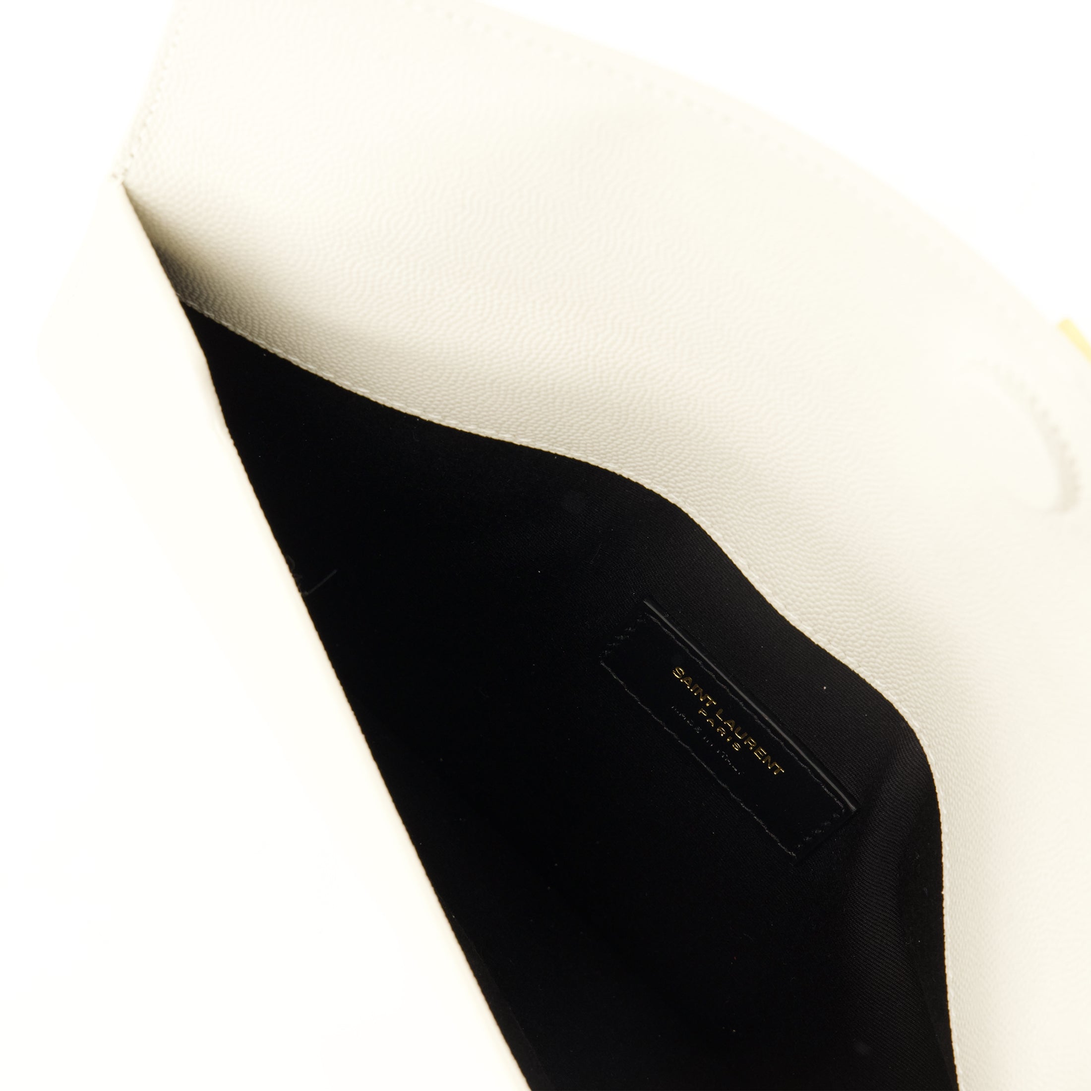 Uptown Clutch, Saint Laurent Clutch, textured leather pouch, ivory envelope clutch, luxury accessory