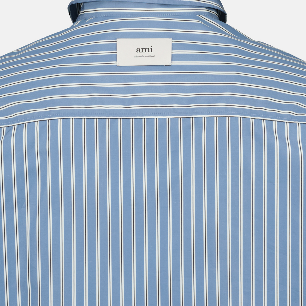 AMI Paris shirt, blue striped shirt, cotton shirt, men's fashion, stylish shirts