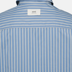AMI Paris shirt, blue striped shirt, cotton shirt, men's fashion, stylish shirts