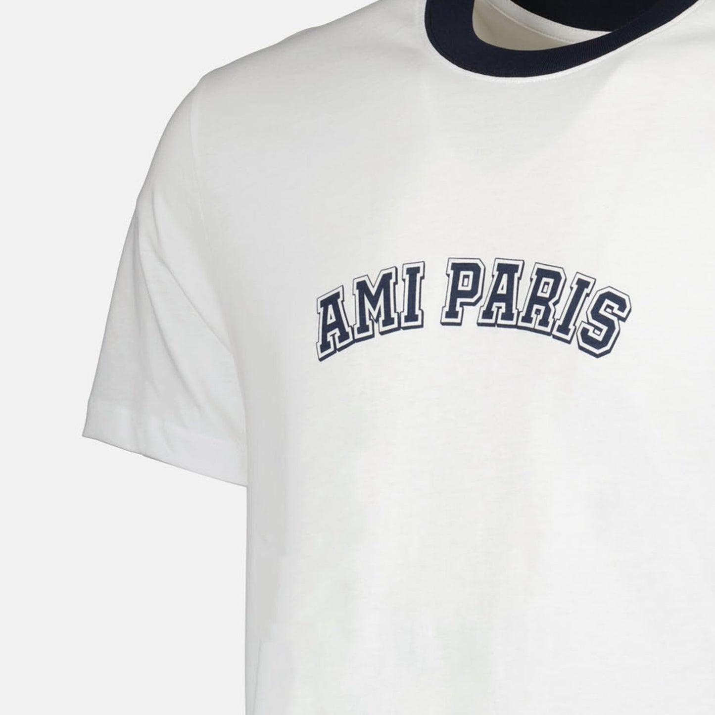 Ami Paris T-shirt, Bicolor T-shirt, Organic Cotton Tee, Autumn-Winter 2024, Luxury T-shirt