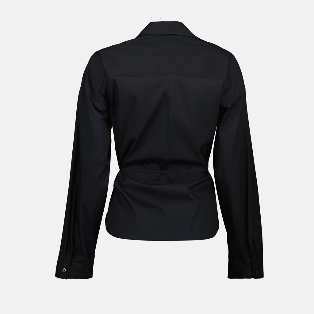 Image de la chemise noire V-Delphi de Diesel pour femmes - Saison Printemps-Été 2025 - Vue détail produit 1