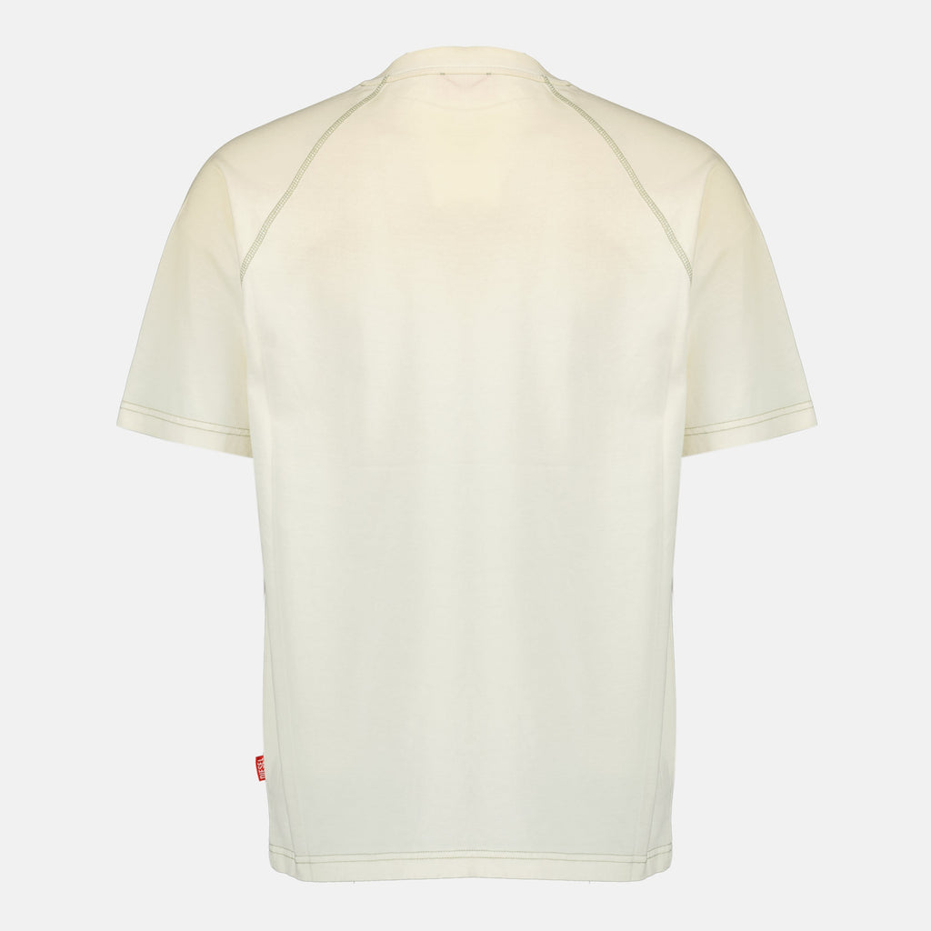 Image of Green Printed T-Shirt by Diesel for Men - Season Spring-Summer 2026 - Back View