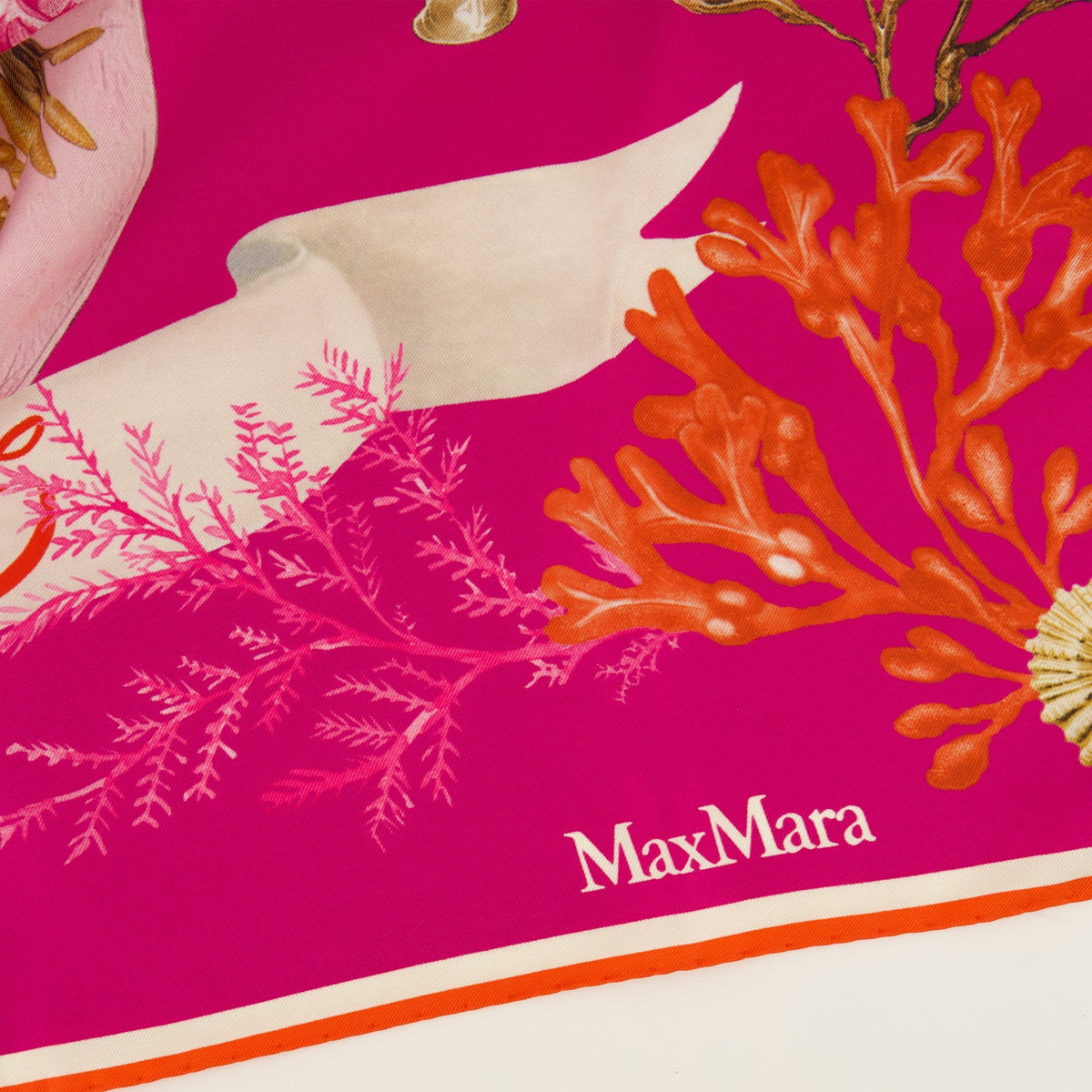 Silk Scarf with Pink Print
