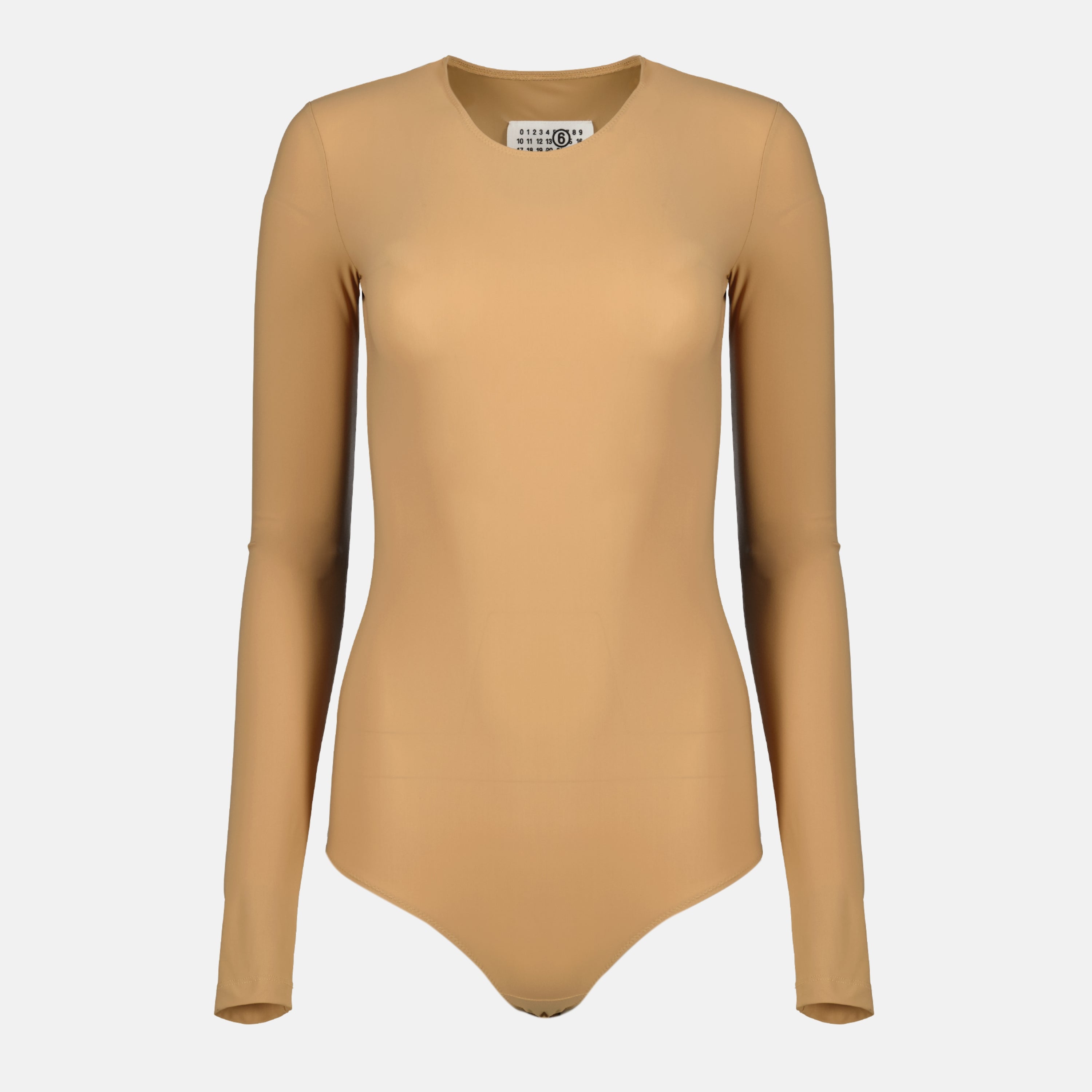 Image of Beige Lycra Body by Mm6 for Women - Season Spring-Summer 2026 - Front View