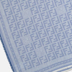 FF shawl, blue wool shawl, designer accessories, Fendi shawl, luxury fashion accessory