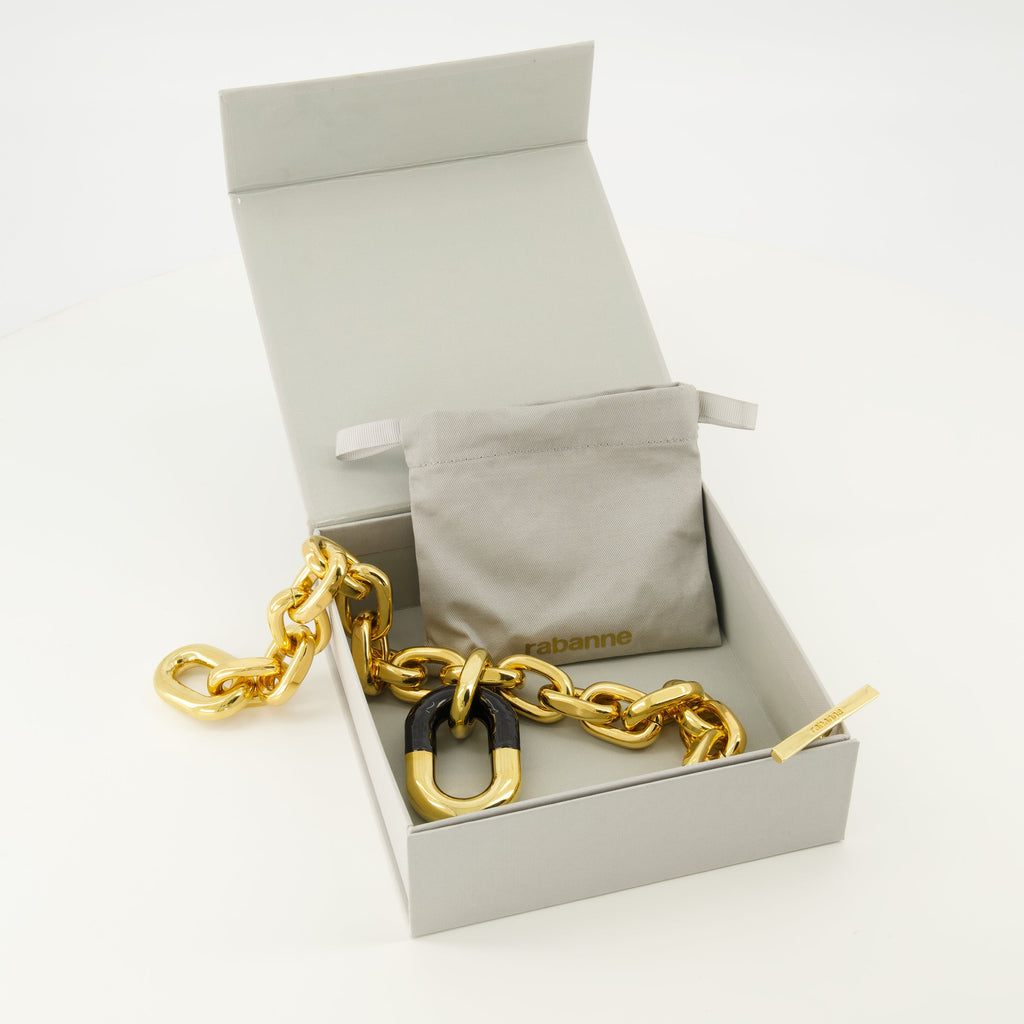Colar XL Link Preto e Dourado