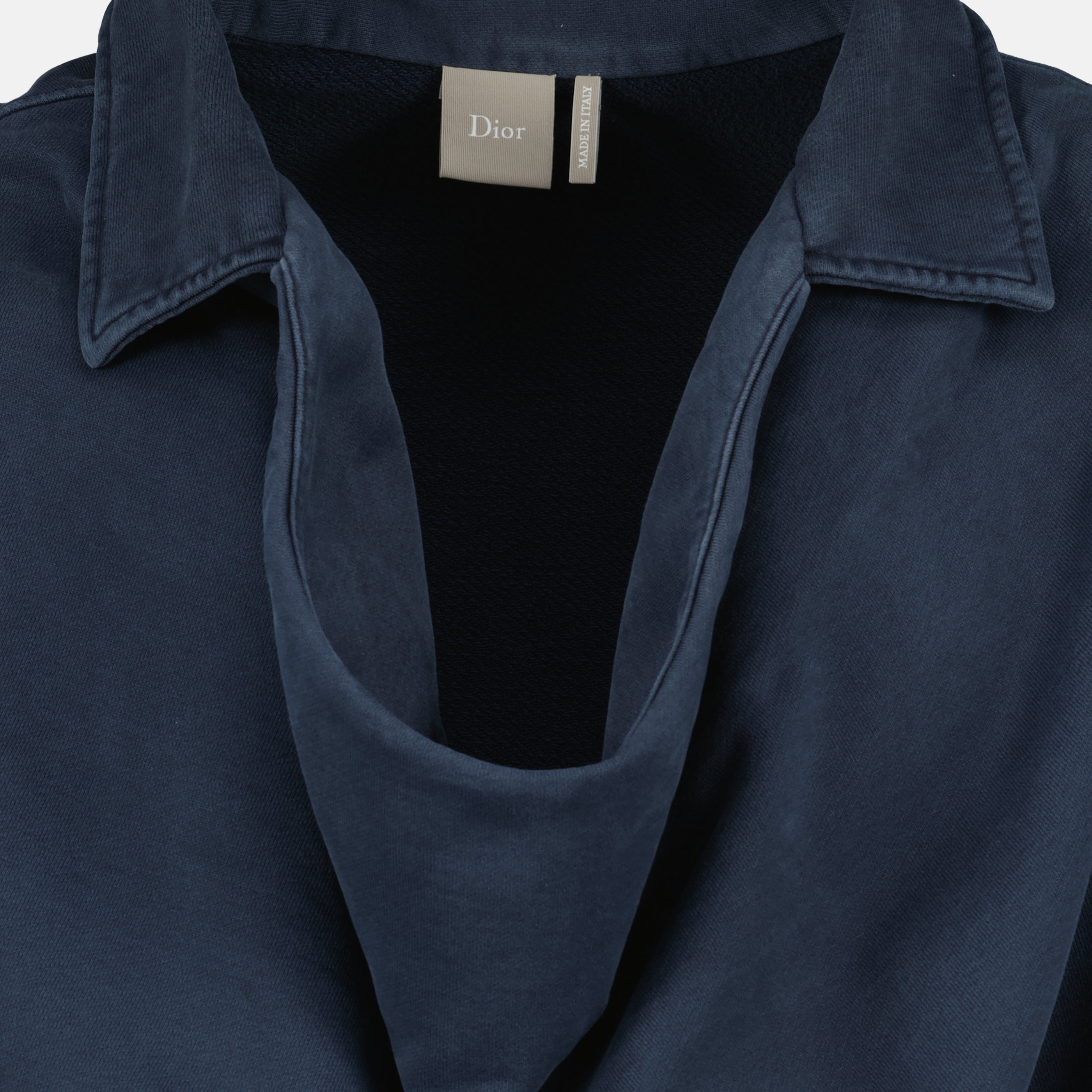 Sweatshirt à col bénitier bleu marine