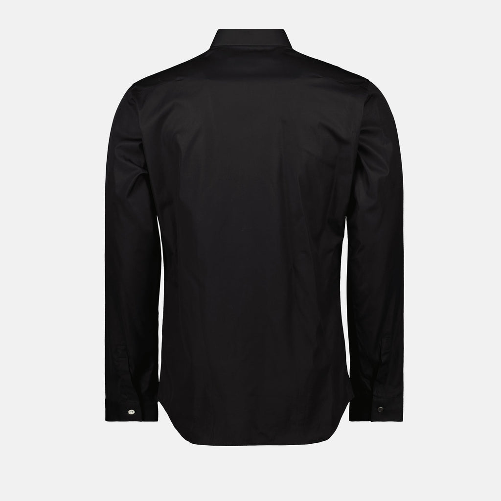 embroidered shirt, Dior shirt, black shirt, poplin cotton shirt, elegant menswear