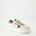 Fendi sneakers, beige sneakers, leather sneakers, FF motif, designer footwear