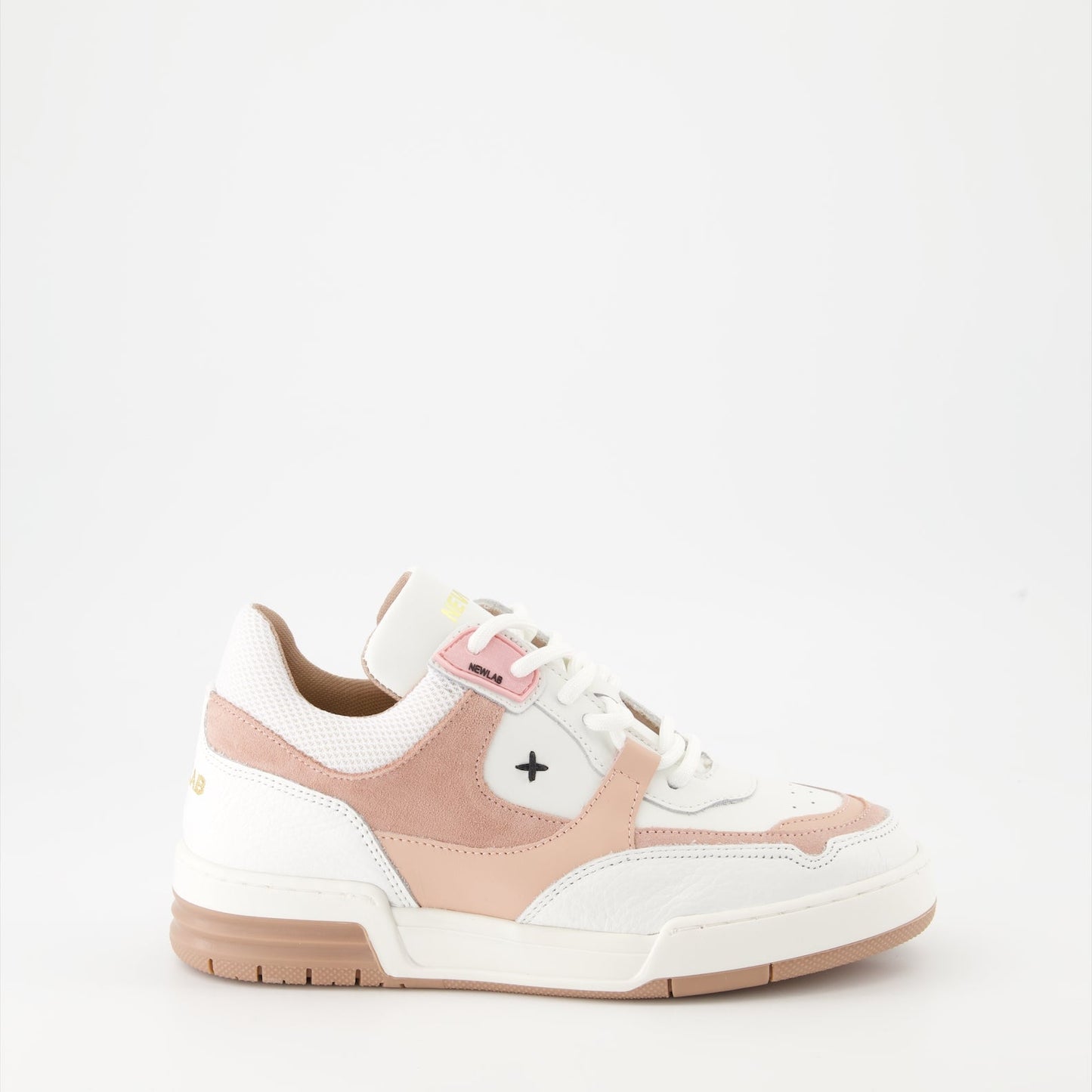 luxury sneakers, New Lab NL12, leather AppleSkin, white and pink sneakers, Spring-Summer 2024