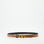 Reversible VLogo belt, leather accessory, adjustable belt, Valentino Garavani belt, signature buckle
