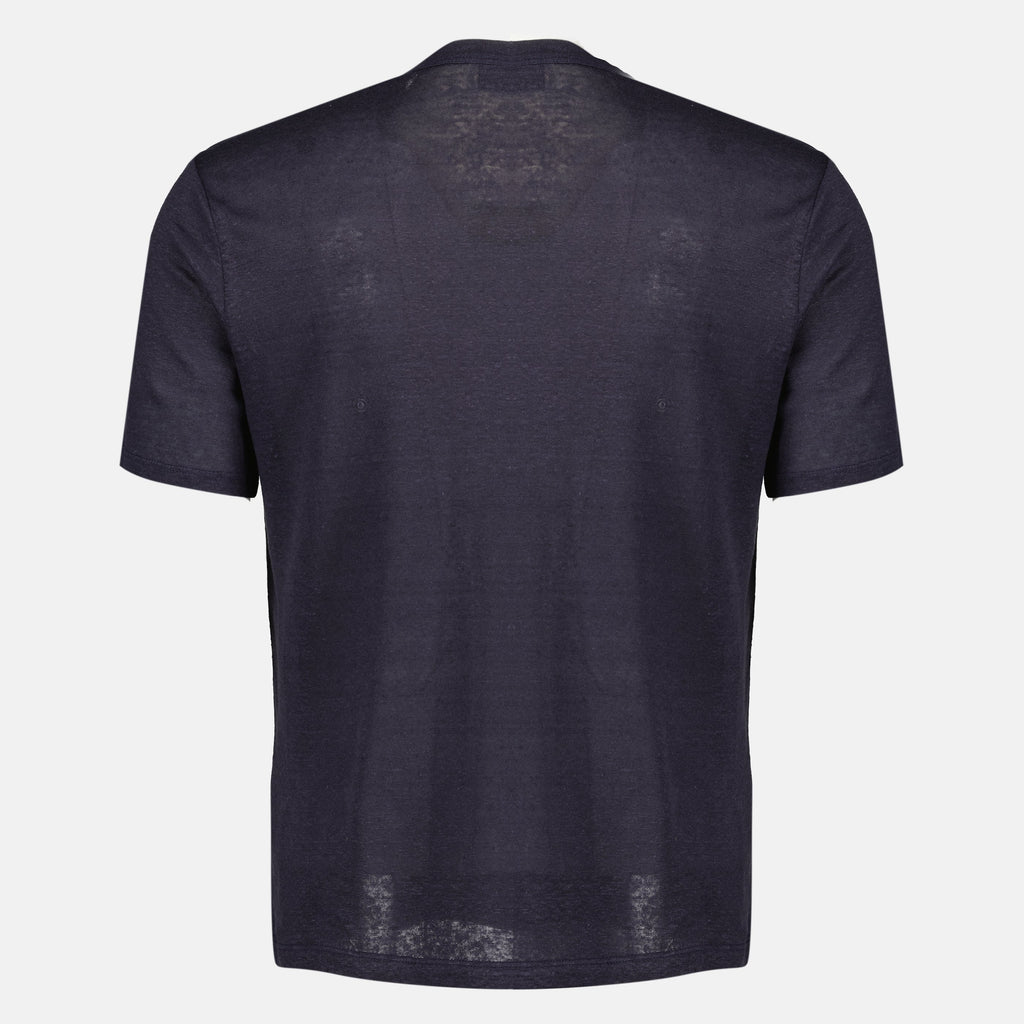 Image of Garment Linen T-Shirt by Officine Générale for Men - Season Spring-Summer 2026 - Back View