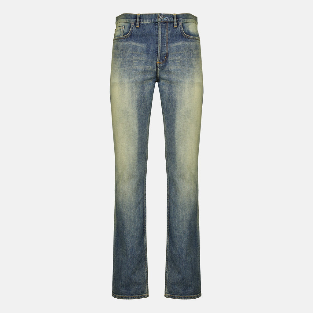 Lange Skinny-Jeans in verwaschenem Blau