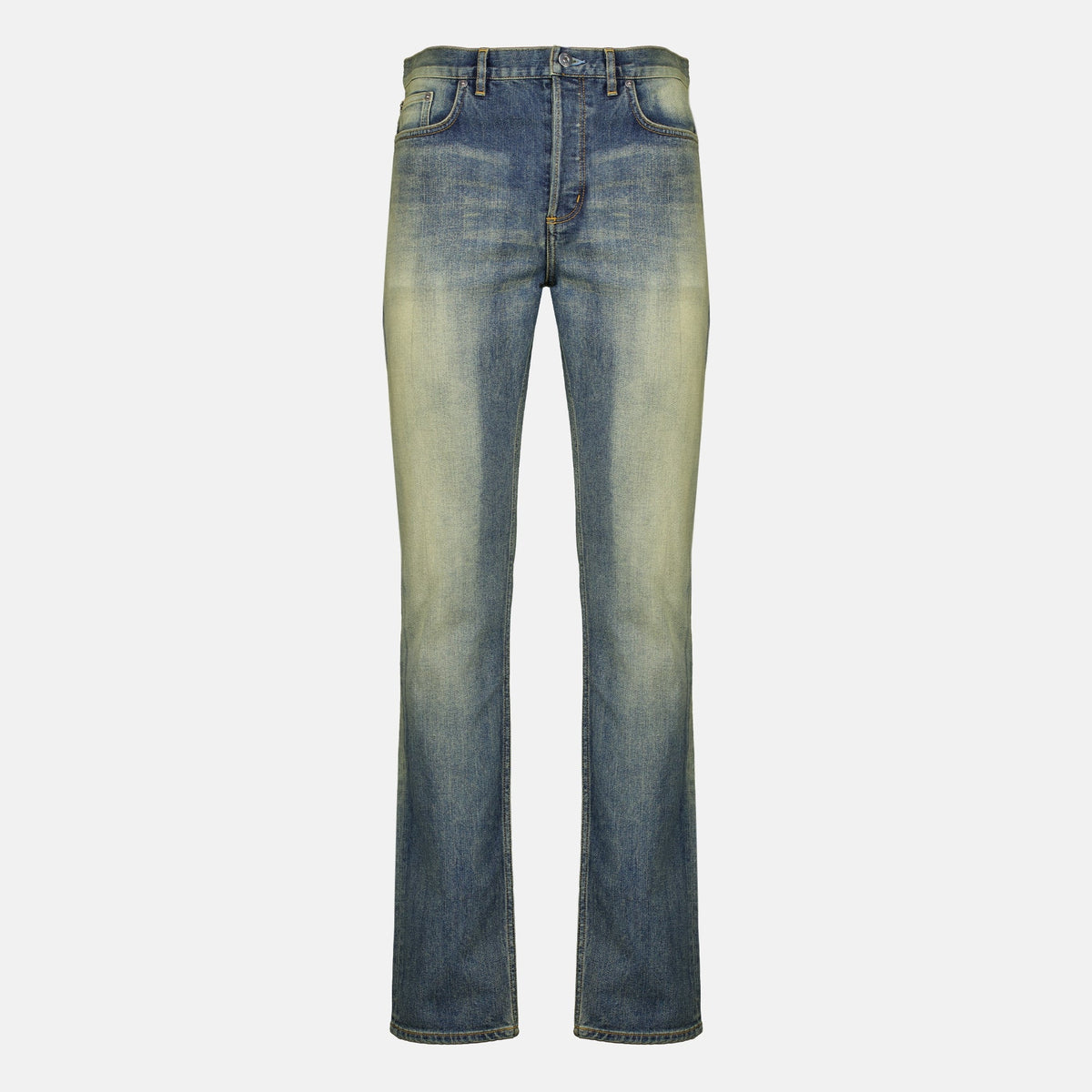 Lange Skinny-Jeans in verwaschenem Blau