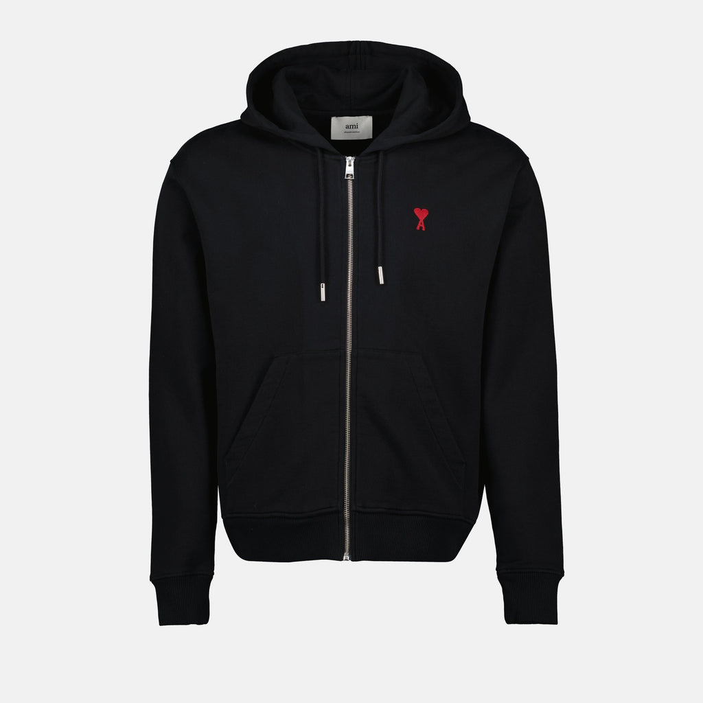 Imagem do sweatshirt com fecho de Ami PARIS para homens - Temporada Primavera-Verão 2025 - Vista frontal