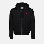 Imagem do sweatshirt com fecho de Ami PARIS para homens - Temporada Primavera-Verão 2025 - Vista frontal