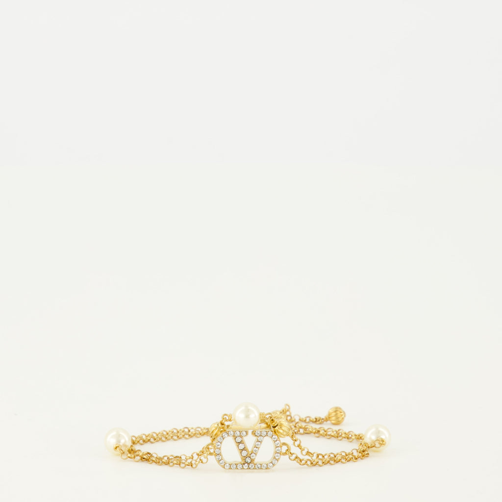 Vlogo Bracelet with Beads and Swarovski® Crystals