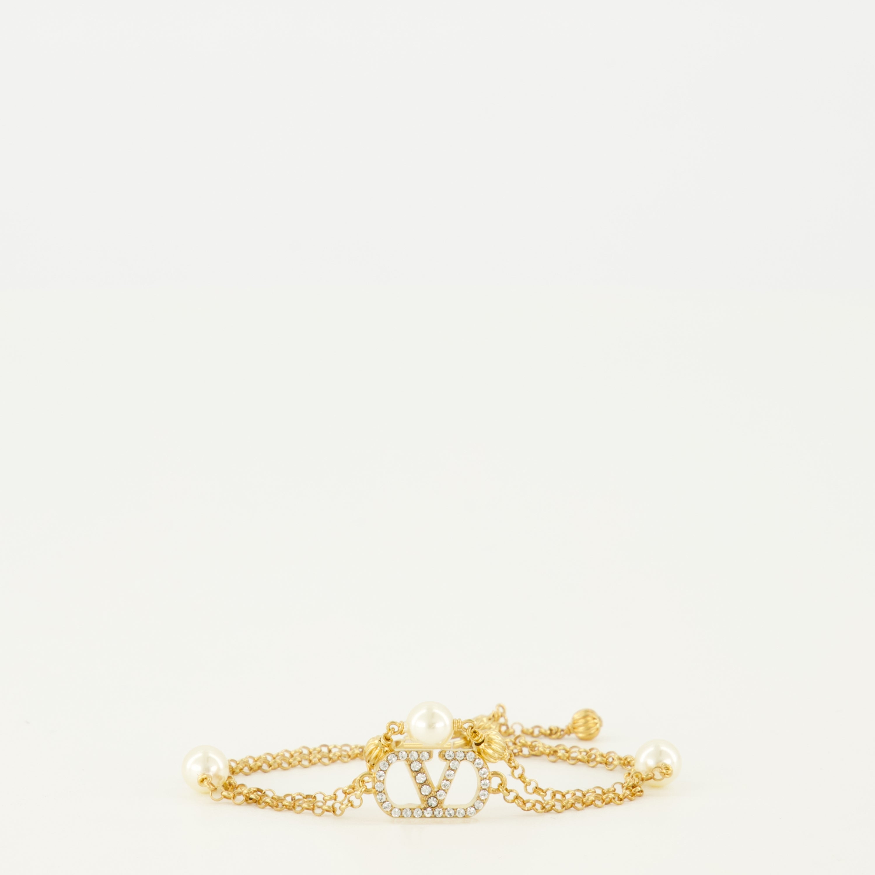 Vlogo Bracelet with Beads and Swarovski® Crystals