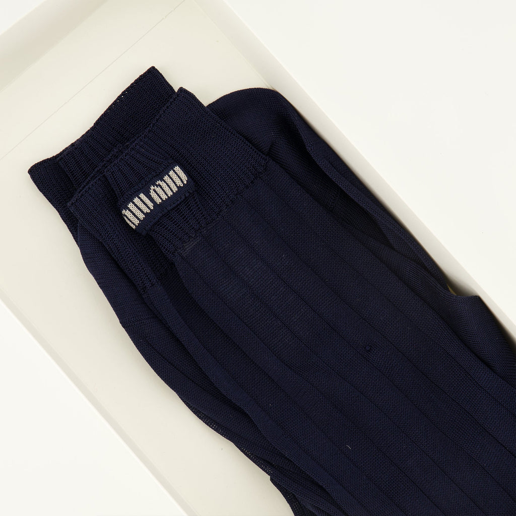 Calcetines de Seda Azul Marino