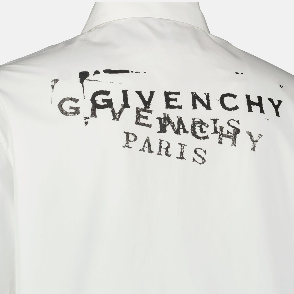 Givenchy shirt, cotton poplin shirt, white short sleeve shirt, designer menswear, casual chic shirt