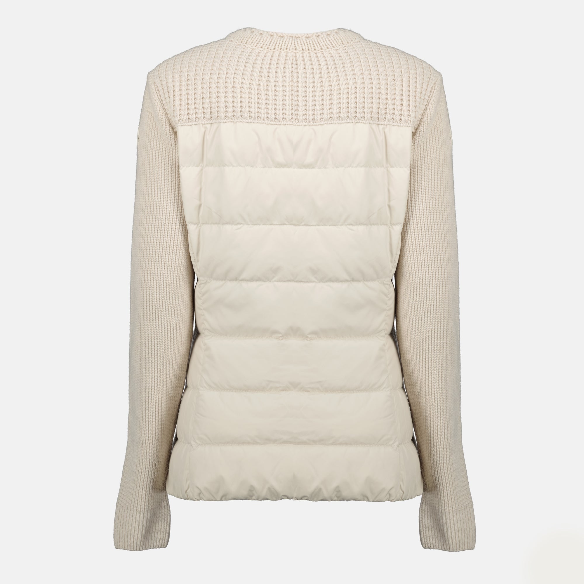 Moncler jacket, wool jacket, Autumn-Winter fashion, bi-material clothing, off-white outerwear