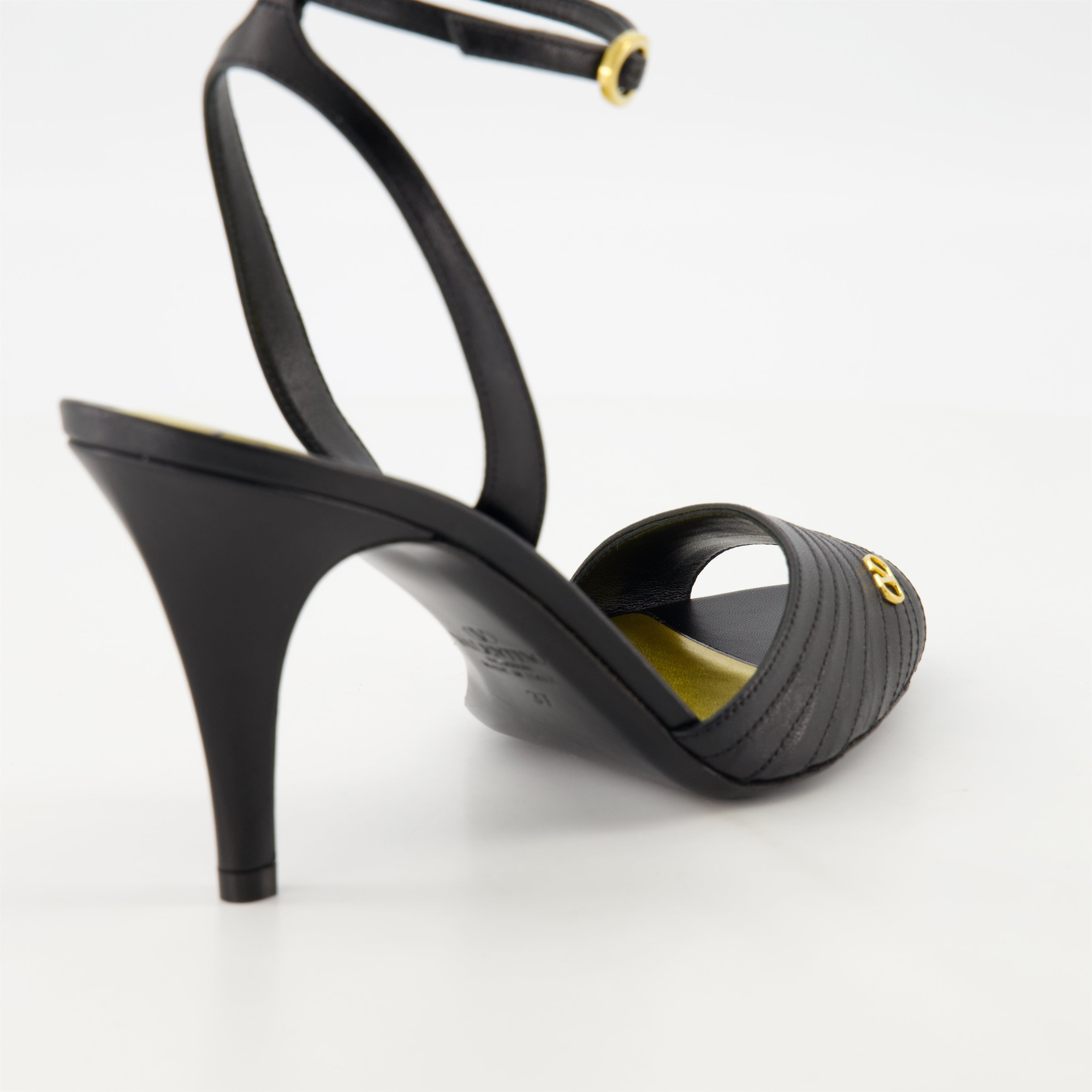 black heeled sandals, Ladycrush, adjustable ankle strap sandals, Valentino Garavani sandals, luxury footwear