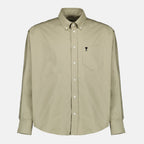 Bild des Boxy-Shirts Ami de Cœur Beige von Ami PARIS für Herren - Saison Frühling-Sommer 2026 - Frontalansicht