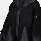 Moncler cape, wool-alpaca cape, adjustable hood, high collar, Grenoble style