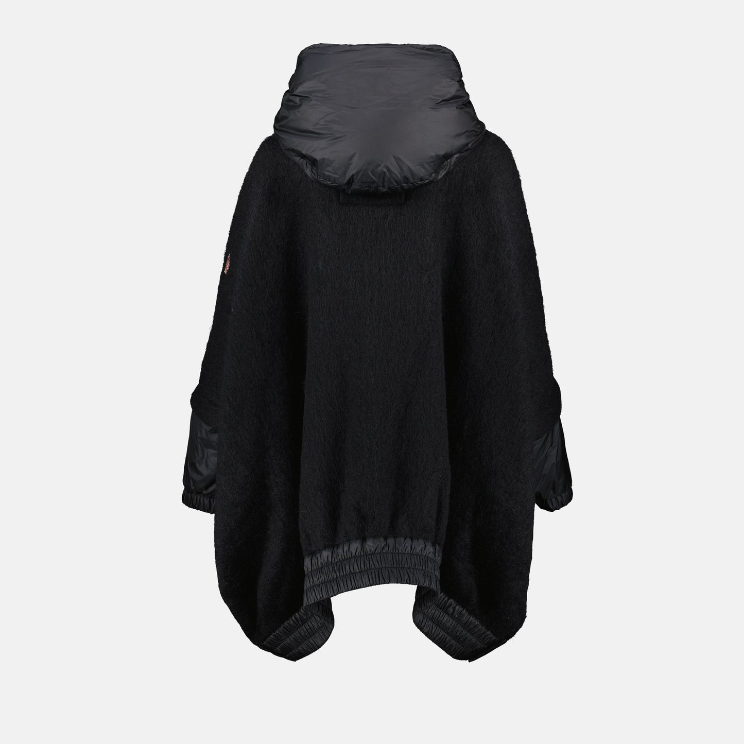 Moncler cape, wool-alpaca cape, adjustable hood, high collar, Grenoble style