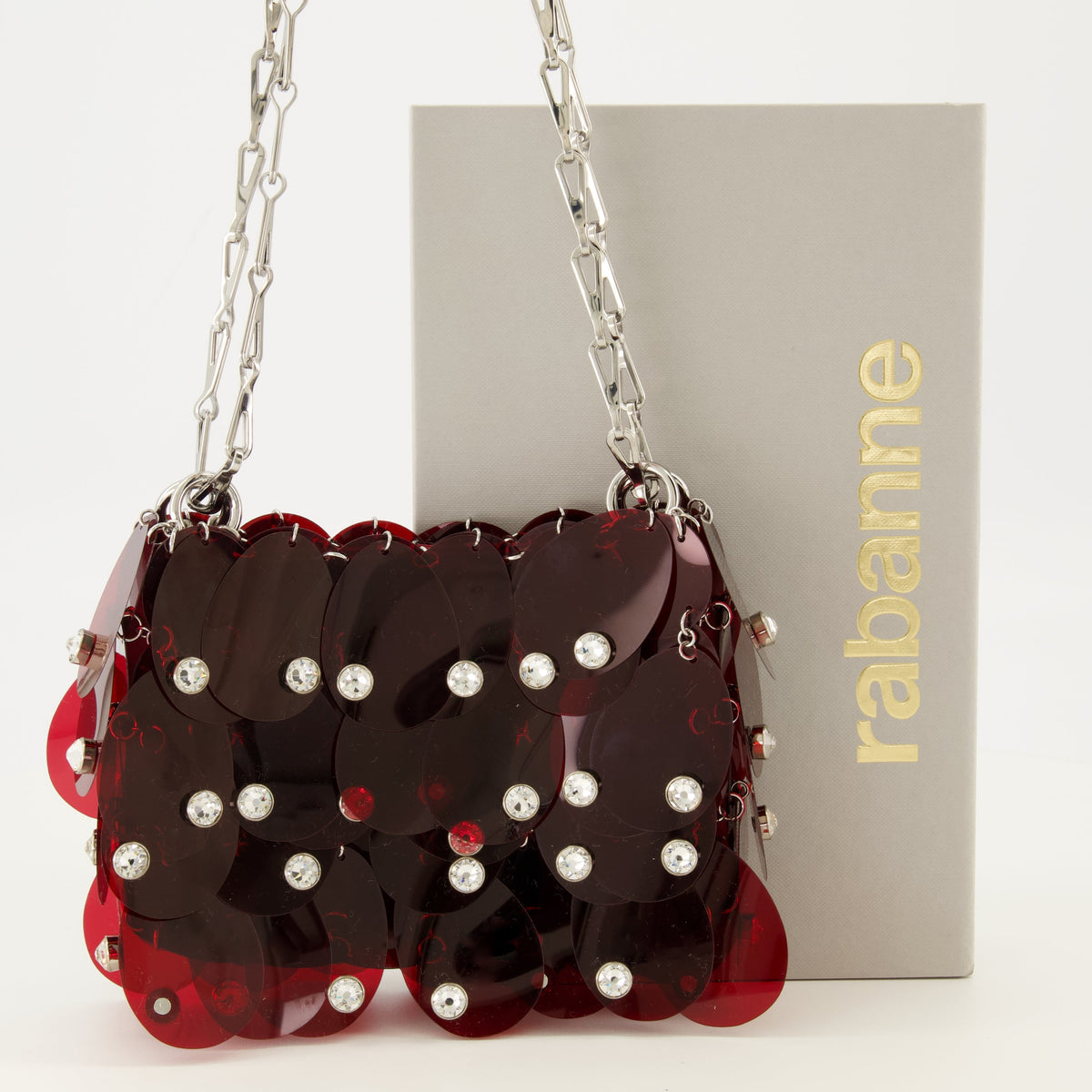 Borsa Sparkle Rossa con Strass
