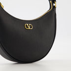 Mini Hobo Bag, VLogo Bag, Valentino Accessories, Black Leather Bag, Designer Handbag