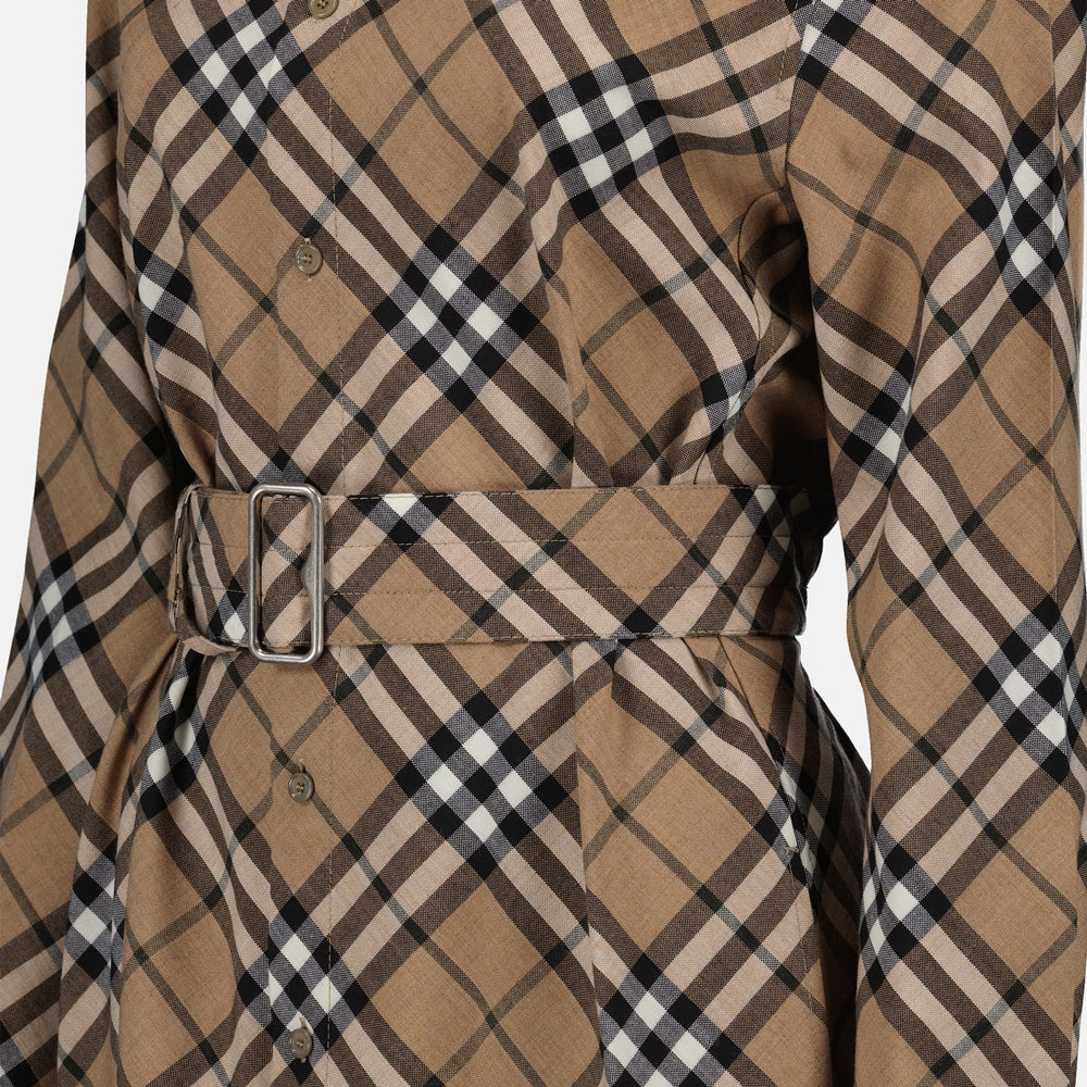 Plaid Wool Shirt Dress