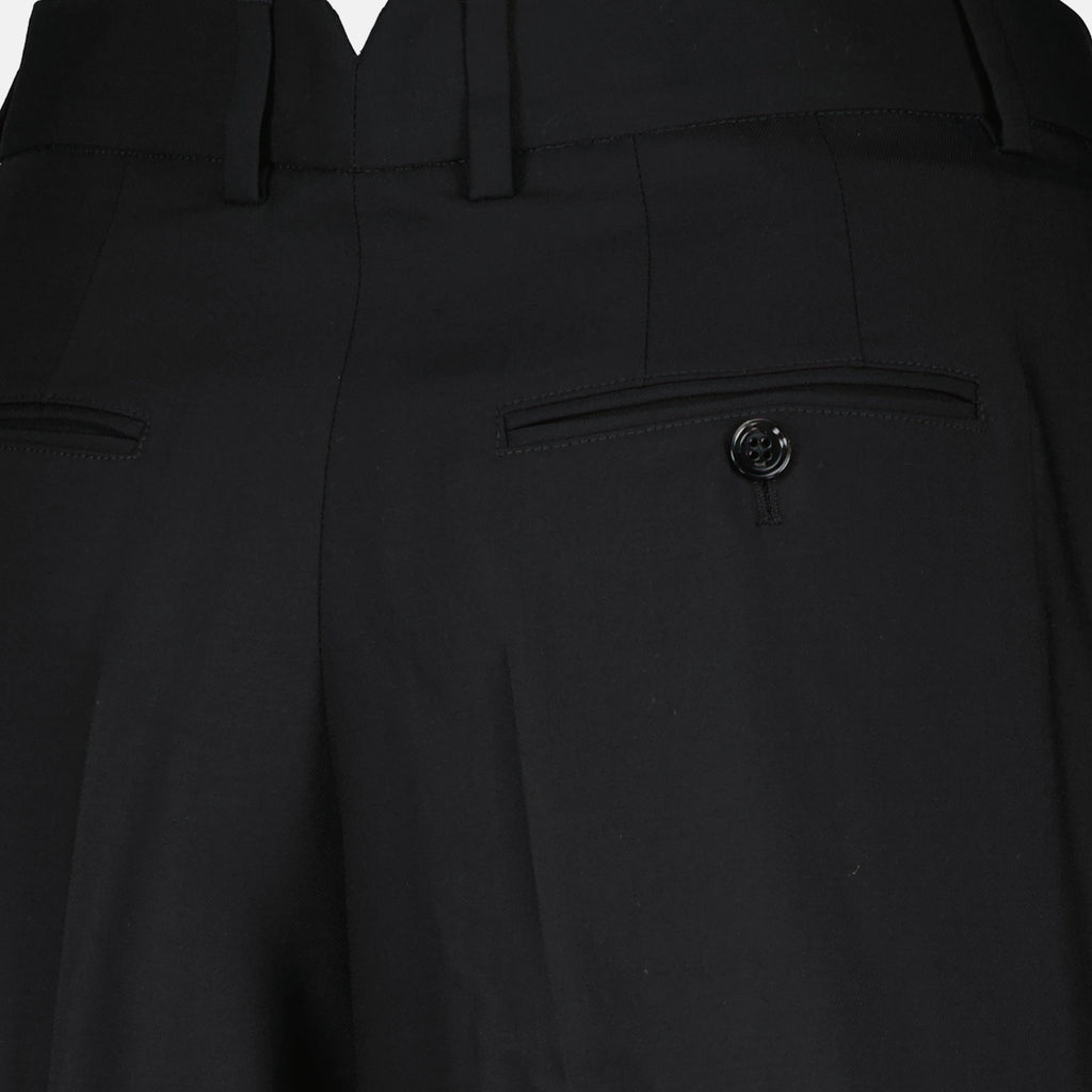 Black Wool Bermuda