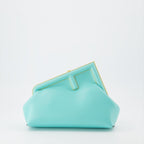 Fendi First Bag, Blue Leather, Adjustable Shoulder Strap, Magnetic Closure, Fendi Logo