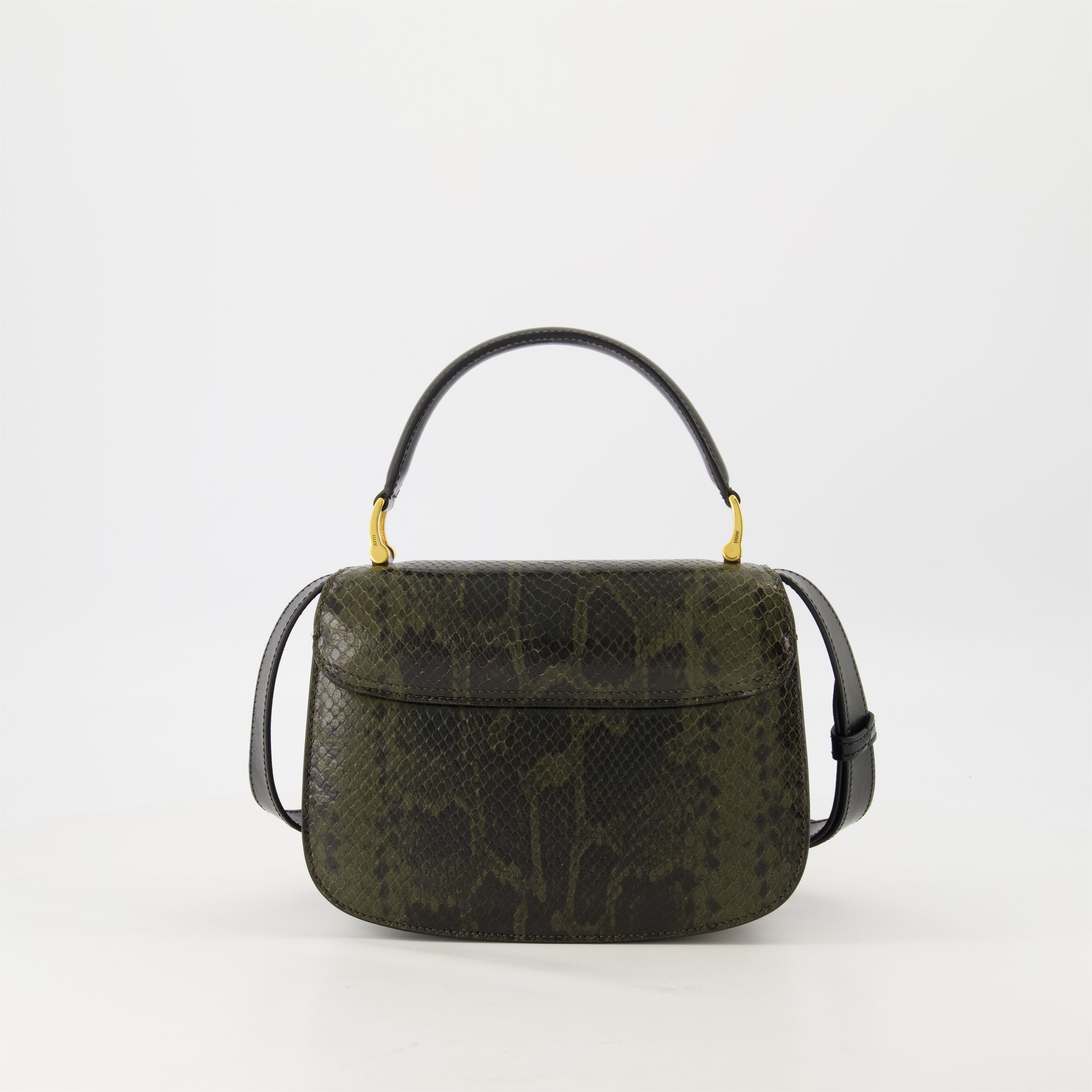 green leather bag, embossed leather bag, unisex handbag, AMI Paris accessories, Spring-Summer collection