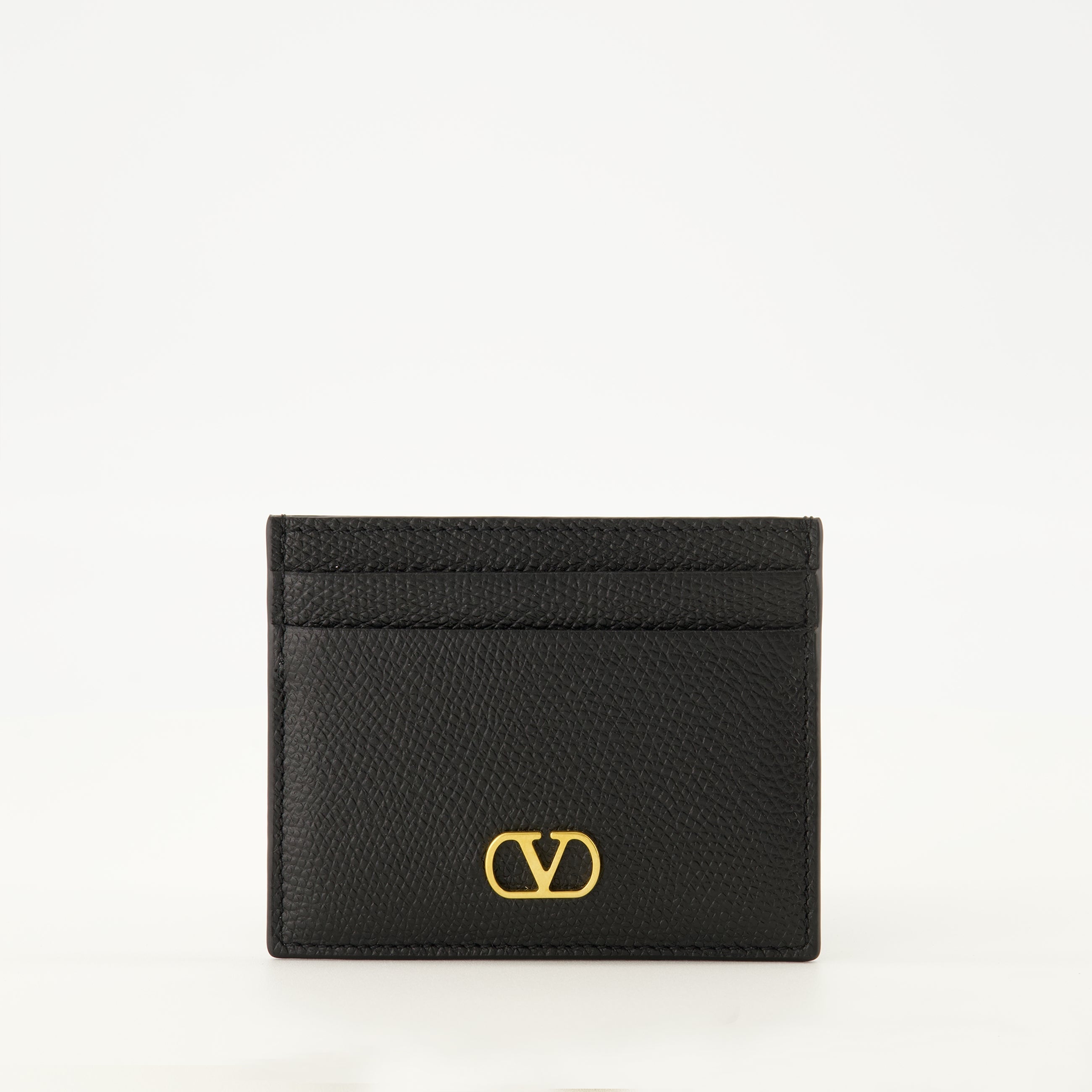 Valentino VLogo card holder, black leather card holder, luxury accessories, smooth calfskin card holder, designer cardholder